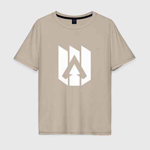 Мужская футболка оверсайз Стилизованный логотип Апекс Легенд / Миндальный – фото 1