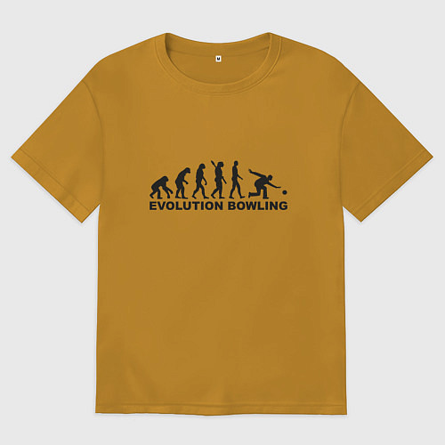 Мужская футболка оверсайз Эволюция боулинга / Горчичный – фото 1