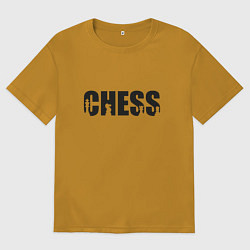 Футболка оверсайз мужская Chess арт, цвет: горчичный