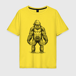 Футболка оверсайз мужская Новогодняя горилла, цвет: желтый