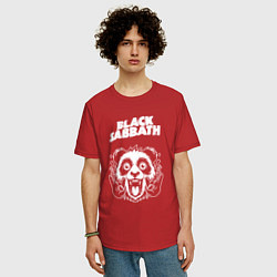 Футболка оверсайз мужская Black Sabbath rock panda, цвет: красный — фото 2