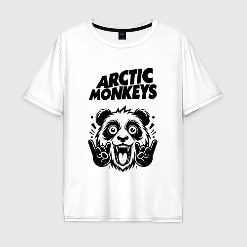 Мужская футболка оверсайз Arctic Monkeys - rock panda / Белый – фото 1