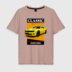 Мужская футболка оверсайз Спорткар Chevrolet Camaro