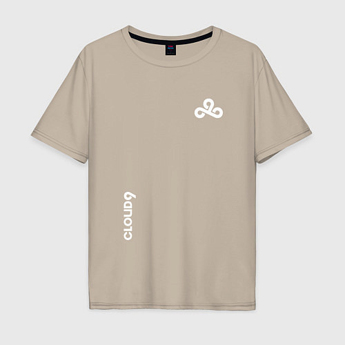 Мужская футболка оверсайз Cloud9 - white logo / Миндальный – фото 1