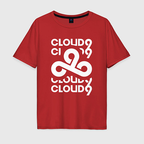 Мужская футболка оверсайз Cloud9 - in logo / Красный – фото 1