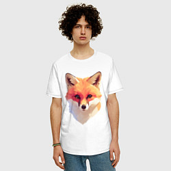 Футболка оверсайз мужская Foxs head, цвет: белый — фото 2