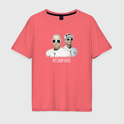 Футболка оверсайз мужская Pet Shop Boys - A Band, цвет: коралловый