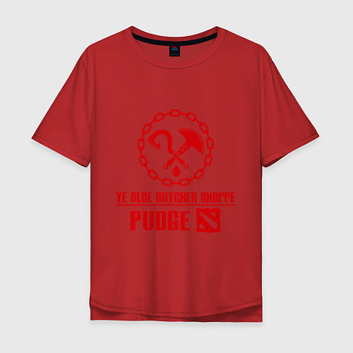 Мужская футболка оверсайз Hook Pudge / Красный – фото 1