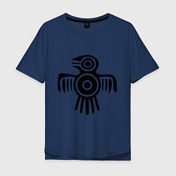 Футболка оверсайз мужская Египетская птица, цвет: тёмно-синий