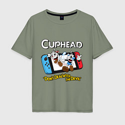Мужская футболка оверсайз Switch cuphead