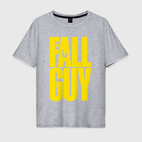 Мужская футболка оверсайз The fall guy logo / Меланж – фото 1