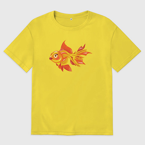 Мужская футболка оверсайз Golden fish / Желтый – фото 1