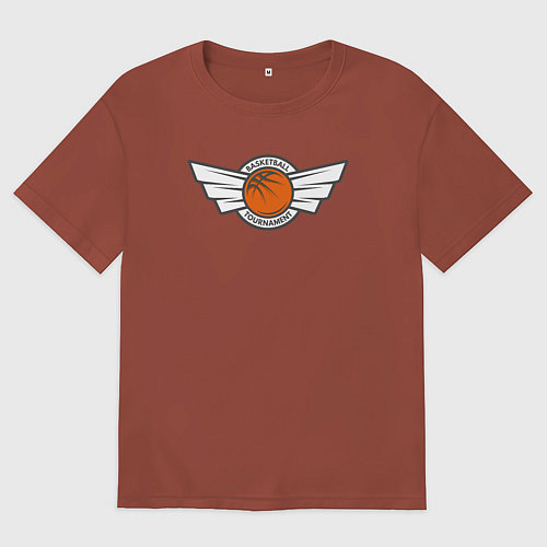 Мужская футболка оверсайз Турнир по баскетболу / Кирпичный – фото 1