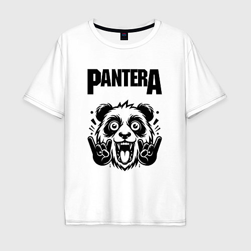 Мужская футболка оверсайз Pantera - rock panda / Белый – фото 1