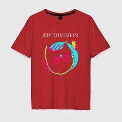 Мужская футболка оверсайз Joy Division rock star cat