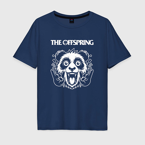 Мужская футболка оверсайз The Offspring rock panda / Тёмно-синий – фото 1
