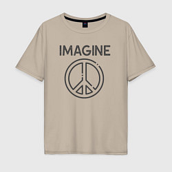 Футболка оверсайз мужская Peace imagine, цвет: миндальный
