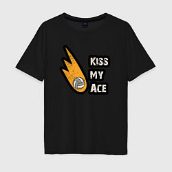 Мужская футболка оверсайз Kiss my ace volleyball