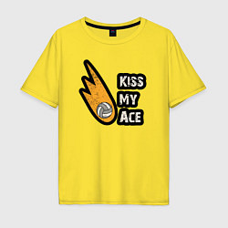 Мужская футболка оверсайз Kiss my ace volleyball