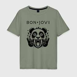 Мужская футболка оверсайз Bon Jovi - rock panda