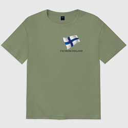 Футболка оверсайз мужская Im from Finland - motto, цвет: авокадо