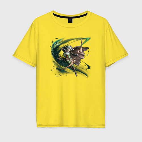 Мужская футболка оверсайз Высшая Эльфийка-Лучница из Goblin Slayer / Желтый – фото 1