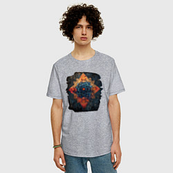 Футболка оверсайз мужская Лотос звезда, цвет: меланж — фото 2