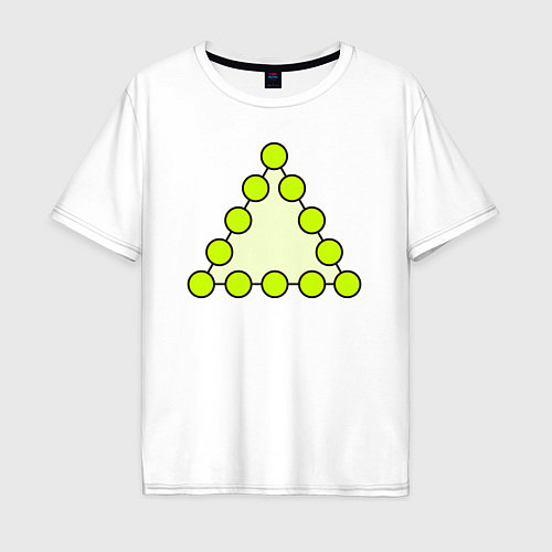 Мужская футболка оверсайз Треугольник из кругов / Белый – фото 1
