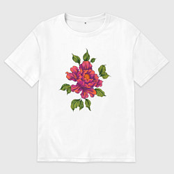 Мужская футболка оверсайз Нежный пион