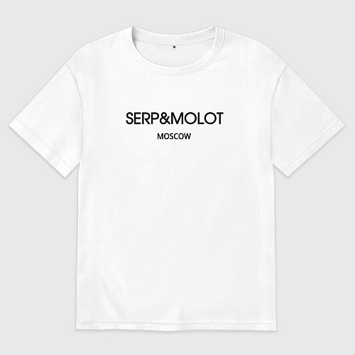 Мужская футболка оверсайз Serp and molot / Белый – фото 1