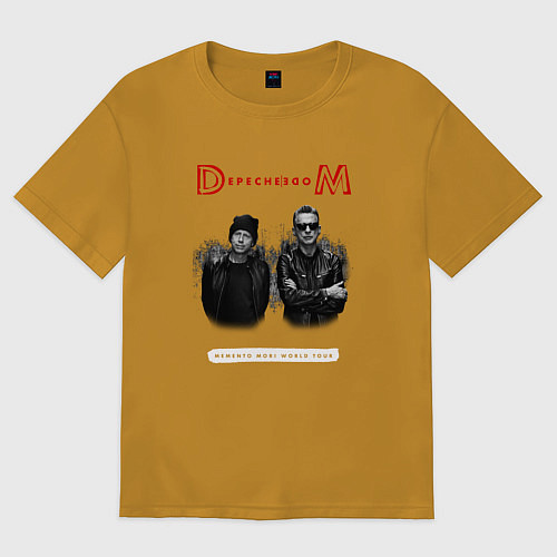 Мужская футболка оверсайз Depeche Mode - dave and martin tour / Горчичный – фото 1