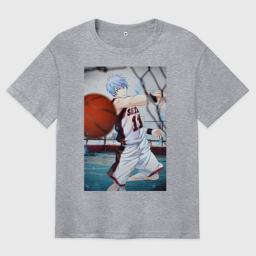 Мужская футболка оверсайз Баскетбол Тэцуя Куроко / Меланж – фото 1