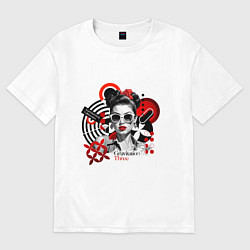Футболка оверсайз мужская Gravitation Three pop art girl, цвет: белый