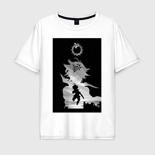 Мужская футболка оверсайз Семь смертных грехов Мелиодас / Белый – фото 1