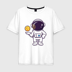 Мужская футболка оверсайз Космонавт и планета