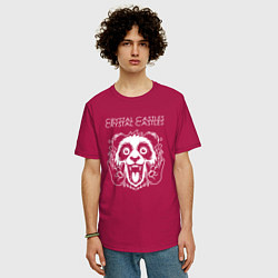 Футболка оверсайз мужская Crystal Castles rock panda, цвет: маджента — фото 2