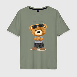Мужская футболка оверсайз Плюшевый медвежонок - бесстрашный