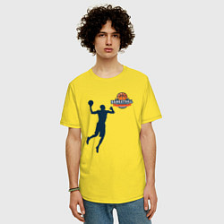 Футболка оверсайз мужская Игрок в баскетбол basketball, цвет: желтый — фото 2