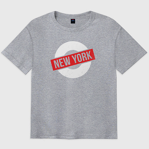 Мужская футболка оверсайз New York vibe / Меланж – фото 1
