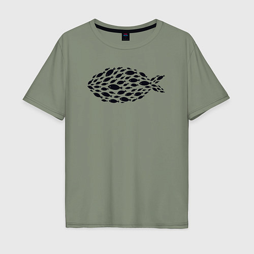 Мужская футболка оверсайз Рыбная рыба / Авокадо – фото 1