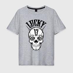 Футболка оверсайз мужская Lucky skull, цвет: меланж