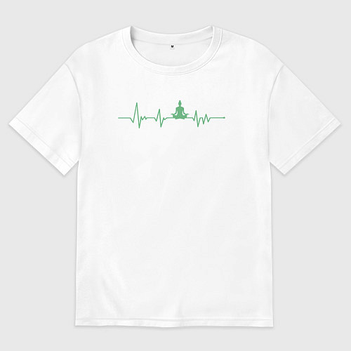 Мужская футболка оверсайз Пульс йоги / Белый – фото 1