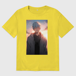 Футболка оверсайз мужская Тэцуя Куроко, цвет: желтый