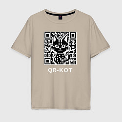 Мужская футболка оверсайз QR-кот