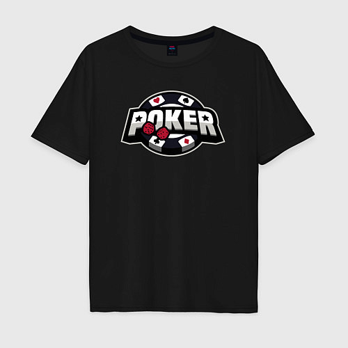 Мужская футболка оверсайз Poker game / Черный – фото 1