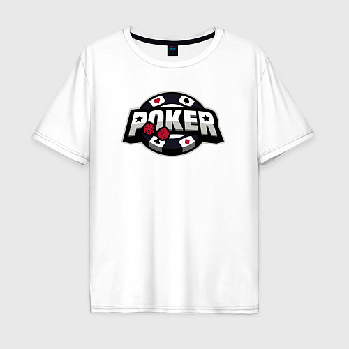 Мужская футболка оверсайз Poker game / Белый – фото 1