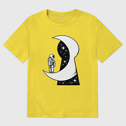 Мужская футболка оверсайз Космос в замочной скважине