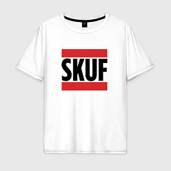 Мужская футболка оверсайз Skuf - красные линии