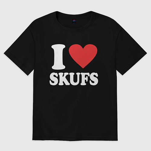 Мужская футболка оверсайз I love - skufs / Черный – фото 1
