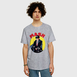 Футболка оверсайз мужская Мэш Бёрндэд, цвет: меланж — фото 2